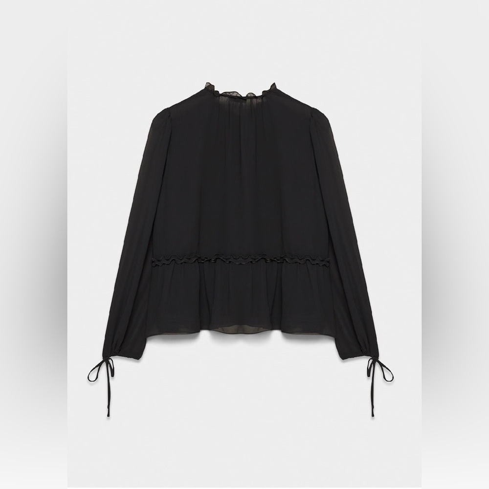 Aritzia Sheer Black Blouse - Picture 9 of 15